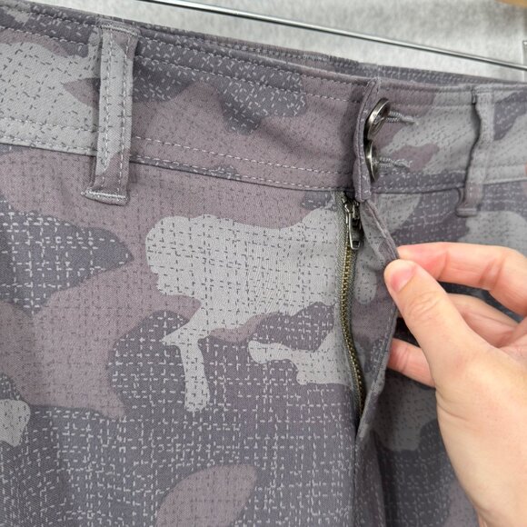 Prana Womens Halle Straight Leg Pant Size 8 Tall Gray Camo Hiking Convertible - Picture 3 of 13